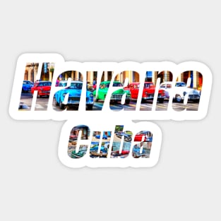 Cars Of Havana, Cuba, Text Sticker